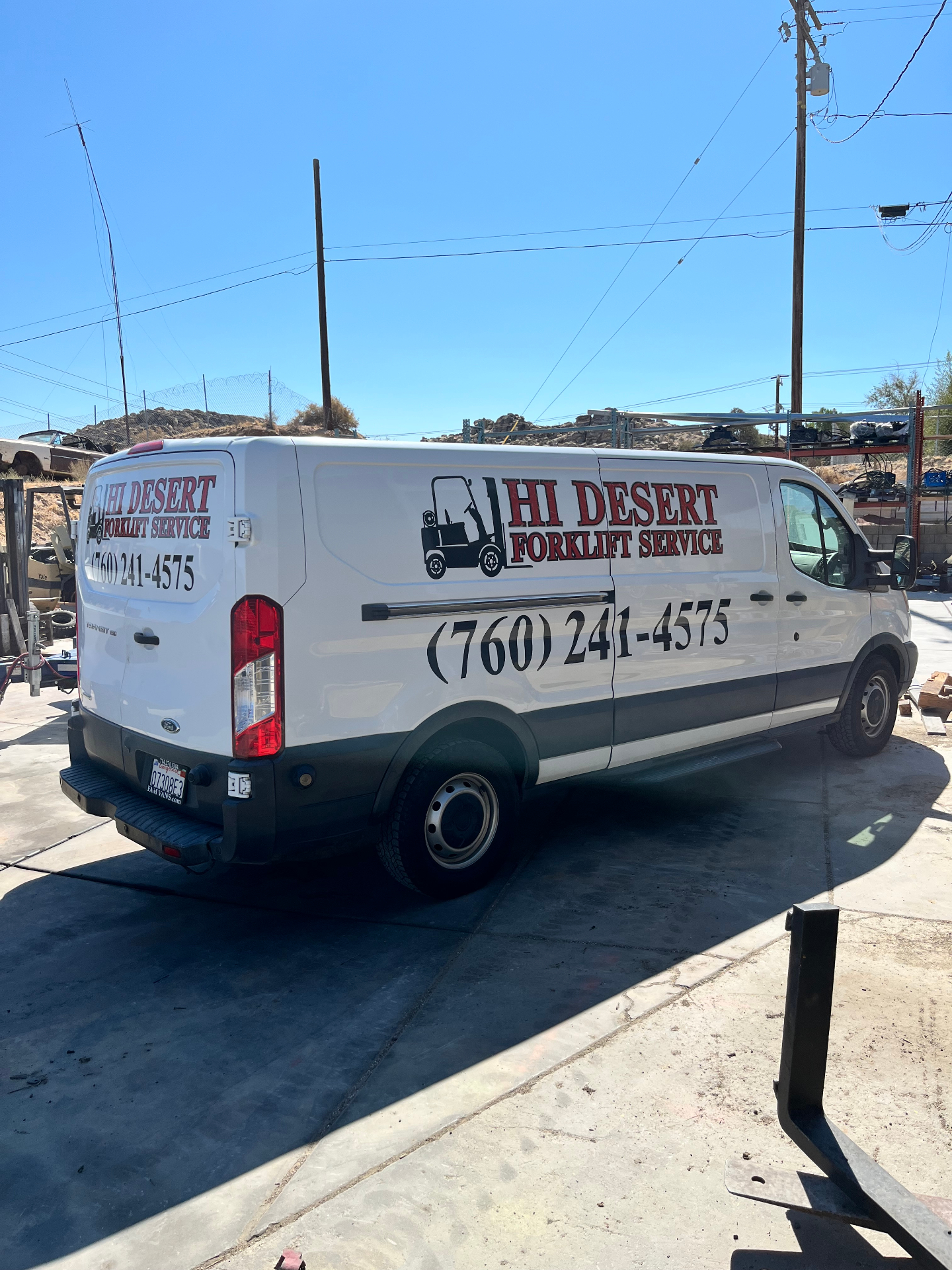Hi Desert Forklift Service van ready for on-site repairs